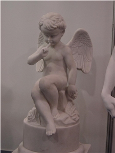 White Marble Carving Angel Sculpture
