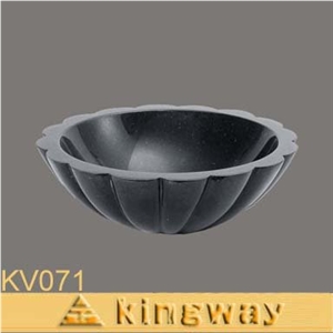 Marble Washing Bowl, Nero Marquina Black Marble Bowls