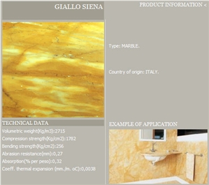 Gialo Siena Marble Slabs & Tiles, Giallo Siena Marble Slabs & Tiles