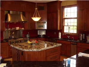 Yellow Granite Kitchen Design