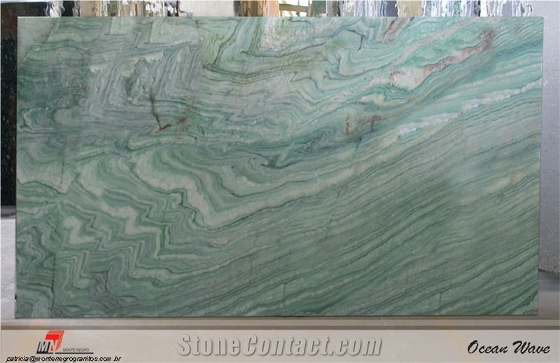 Ocean Wave Quartzite Slab, Brazil Green Quartzite