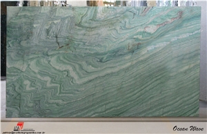 Ocean Wave Quartzite Slab, Brazil Green Quartzite