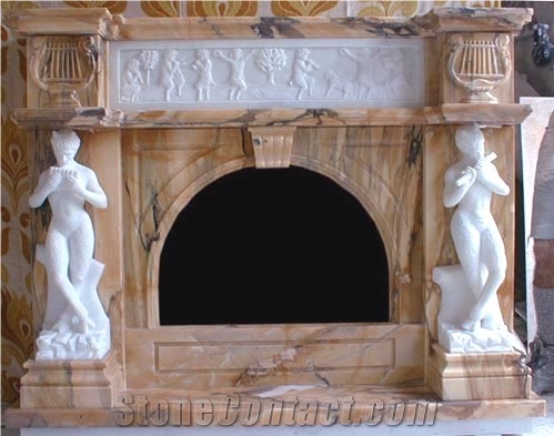 Rosa Aurora Pink Marble Fireplace From Serbia Stonecontact Com