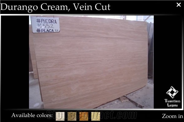 Durango Cream Travertine Vein Cut Slab