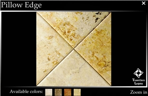 Golden Sienna Travertine Tiles Pillow Edge