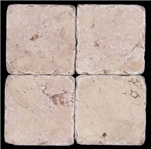 Perlino Rosato Tumbled Tiles, Limestone