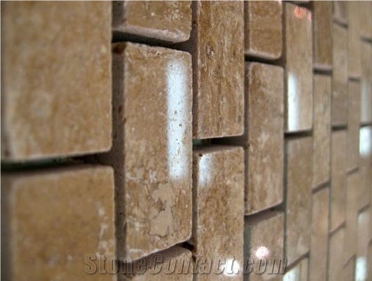 Brick Joint Small Travertine Mosaic
