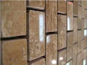 Brick Joint Small Travertine Mosaic