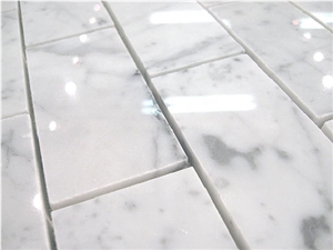 Brick Joint White Marble Mosaic