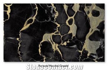 Portoro Macchia Grande Marble Slabs & Tiles, Italy Black Marble