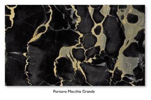 Portoro Macchia Grande Marble Slabs & Tiles, Italy Black Marble