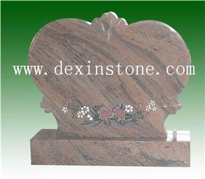 Juparana India Granite Tombstone