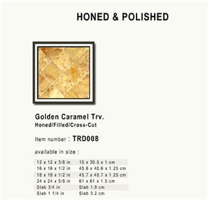Golden Caramel Travertine Honed Polished