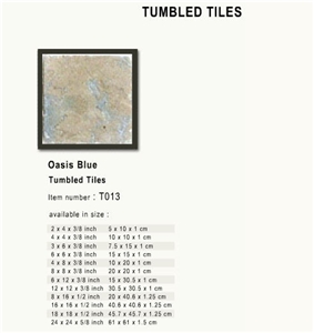 Oasis Blue Tumbled Tiles