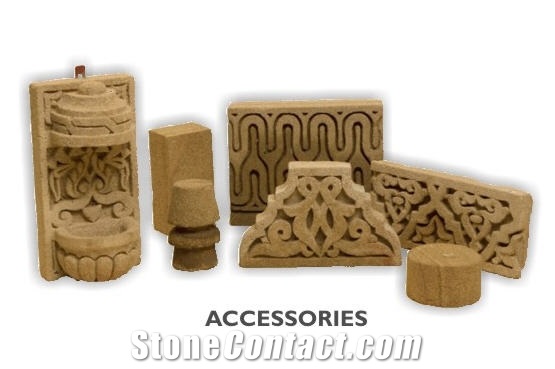 Curved Stone Accessories, Yellow Sandstone Artifacts & Handcrafts