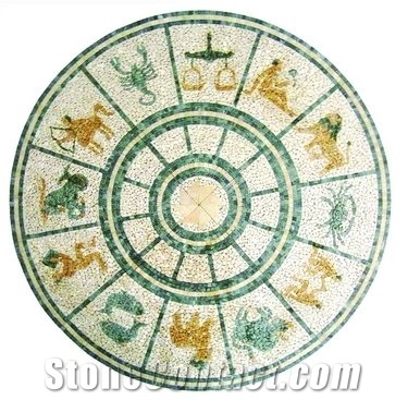 Granite Zodiac Mosaic Medallion