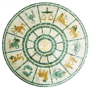 Granite Zodiac Mosaic Medallion