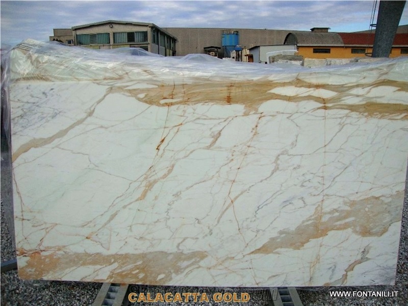 Calacatta Gold Marble Slab, Italy White Marble