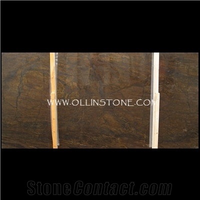 Bronzite Exotic Granite Polished Slabs, Brazil Brown Granite