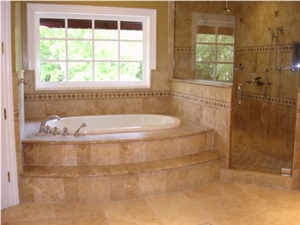 Beige Travertine Bath Design