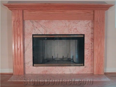 Pink Marble Fire Place