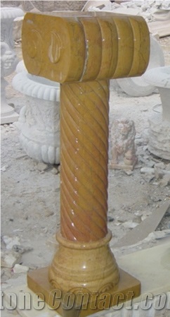Yellow Marble Pedestal Column