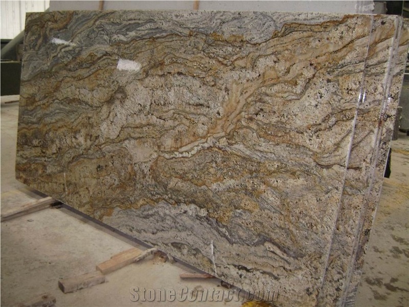 Golden Cascade Granite Slab, Namibia Yellow Granite