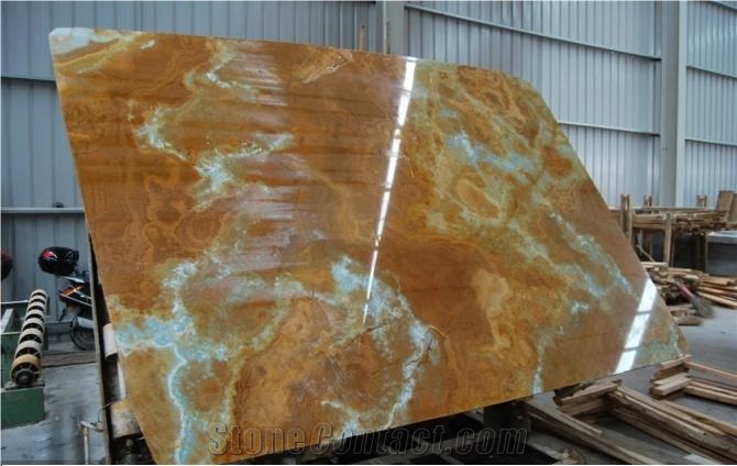 Fatansy Golden Onyx Slab & Tile High Polised for Walling and Flooring