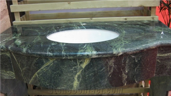 India Green Marble Vanity Top