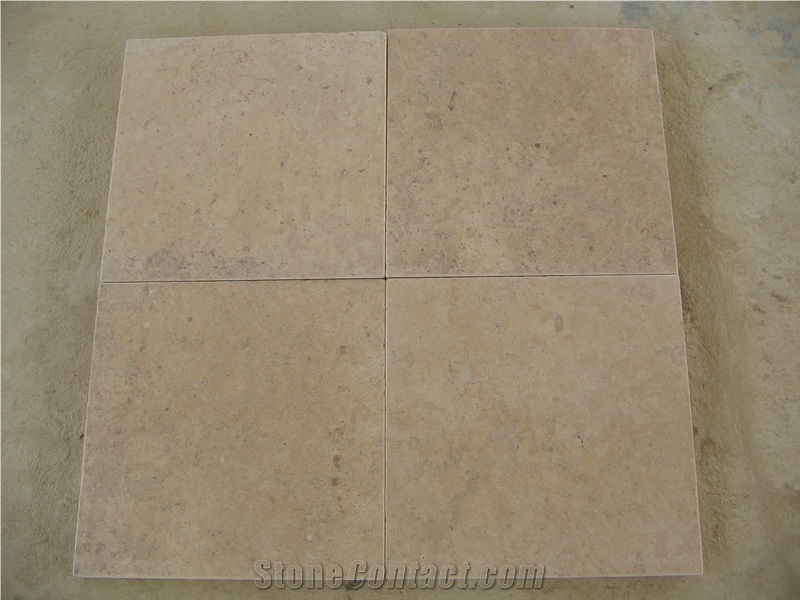 Yellow/beige Limestone Honed and Vibrated