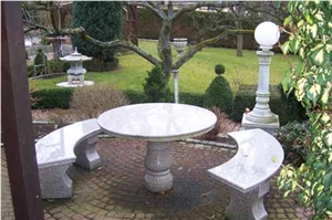 Marble Garden Bench, Table