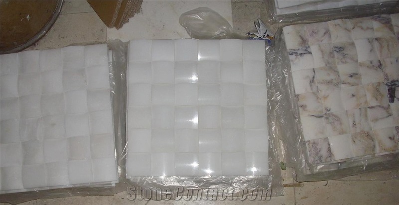 3d Pure White Marble Mosaic for Wall Tile