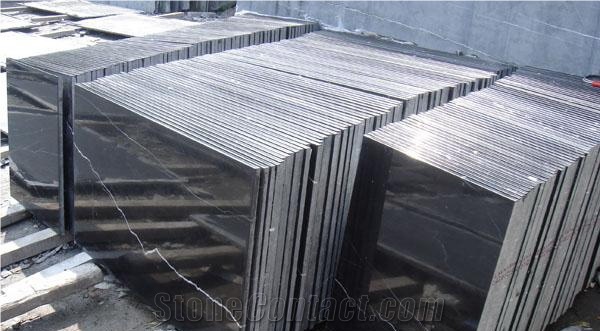 Nero Marquina or Black and White Marble Tile
