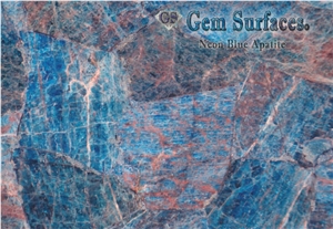 Apatite Neon Blue Gemstone Slab & Tiles