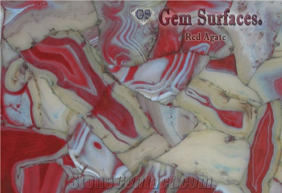 Red Agate Gemstone Slab & Tiles