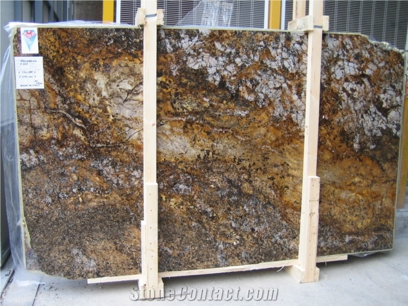 Mascarello Granite Slabs, Brazil Yellow Granite