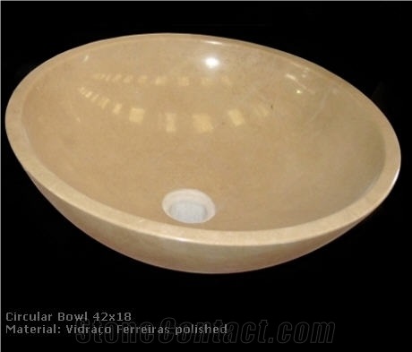 Vidraco De Creme Limestone Circular Bowl