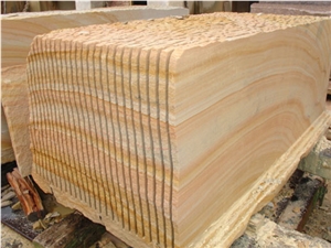 China Wooden Sandstone Slab, China Beige Sandstone