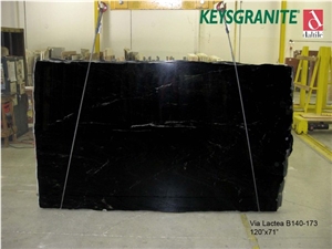 Via Lactea Granite Slab, Brazil Black Granite