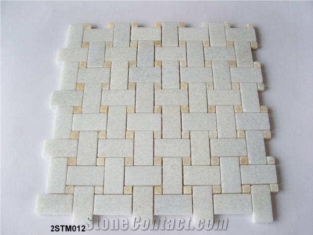 Crystal White with Matte Honey Onyx Mosaic
