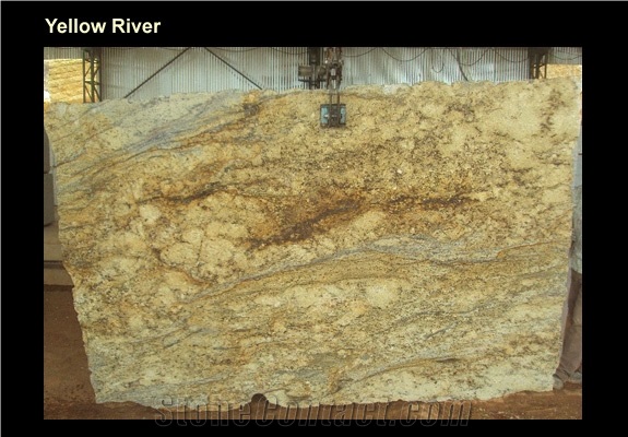 Yellow River Granite Slab, Brazil Yellow Granite