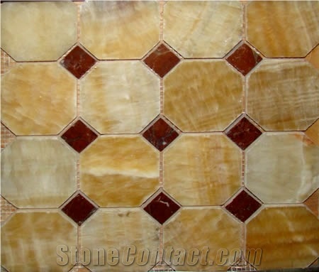 China Honey Onyx Marble Mosaic, Yellow Marble Mosaic