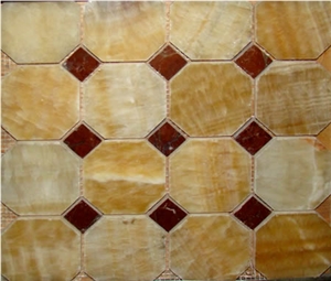 China Honey Onyx Marble Mosaic, Yellow Marble Mosaic