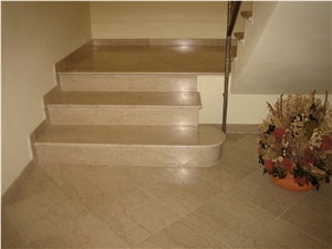 Botticino Marble Stairs and Floor Tiles