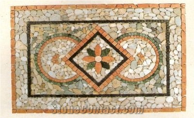 Capri Pebble Stone Mosaic Medallion