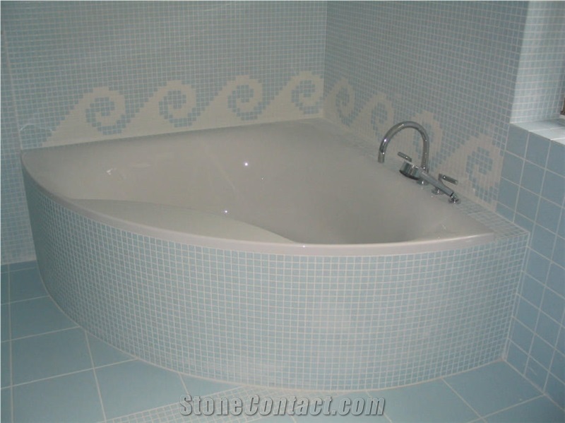 Mosaic Bathtub Surround from Slovenia - StoneContact.com