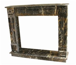 Black Gold Marble Fireplace