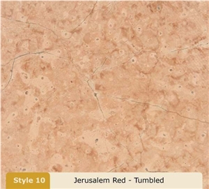 Jerusalem Red Limestone Tiletumbled