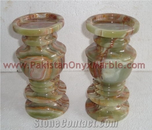 Onyx and Marble Stones Candleholders
