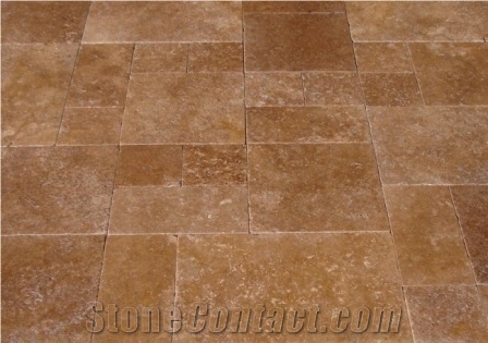 Noce Travertine Floor Tile, Turkey Brown Travertine